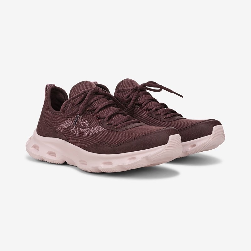 Ryka Activfoam X Walking Sneakers Purple Fig Fabric Fabric/leather 9.5 M Arch Support, Lightweight
