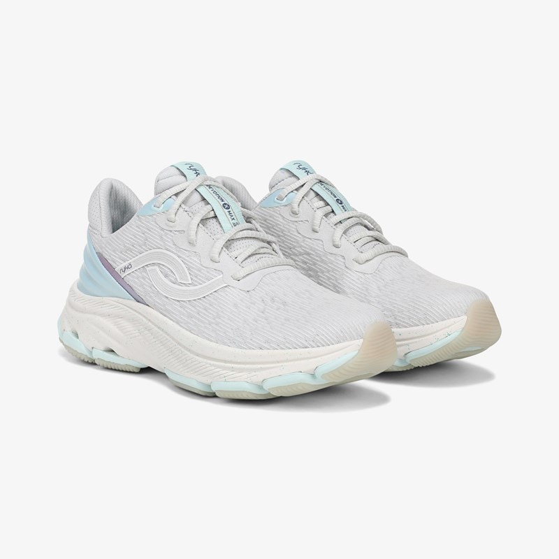 Ryka Devotion X Max 2 Walking Sneakers Oyster Grey Mesh Fabric 6.5 M Arch Support