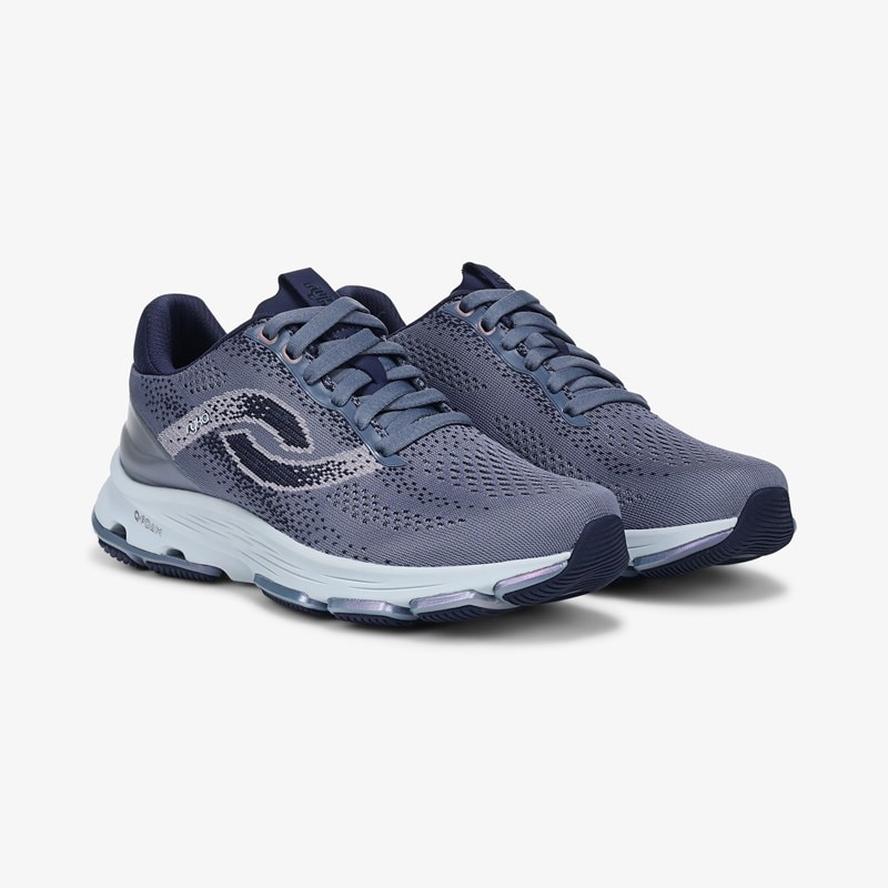 Ryka Devo Stride Lx Walking Sneakers Flintstone Blue Knit/Mesh 10.0 M Lightweight