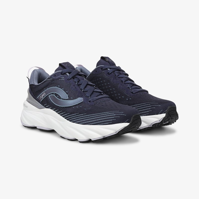 Ryka Distance Lx Running Sneakers Academy Blue Knit/Mesh 7.0 W Arch Support, Lightweight