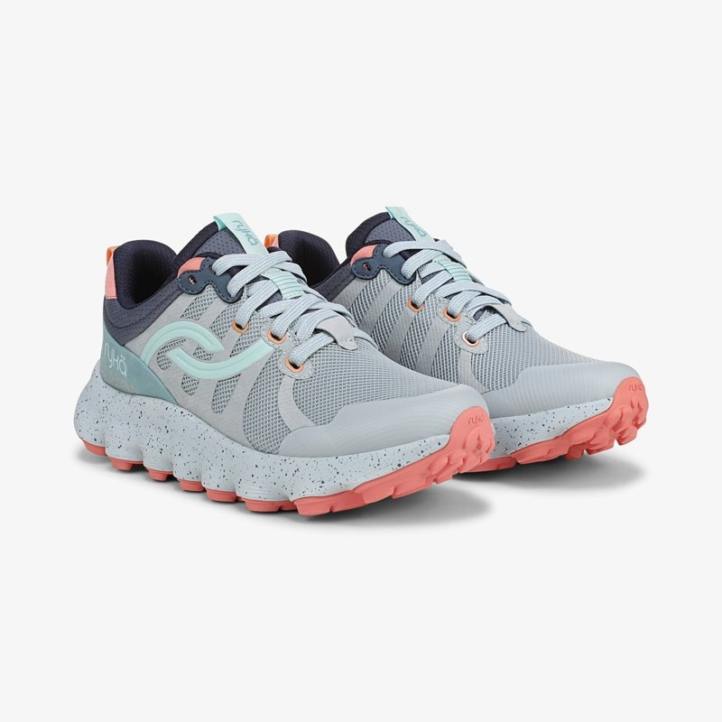 Ryka Podflow Tr Trail Walking Sneakers Pearl Blue Mesh Fabric 12.0 M